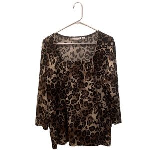 Susan Graver Leopard Square-neck Print top
